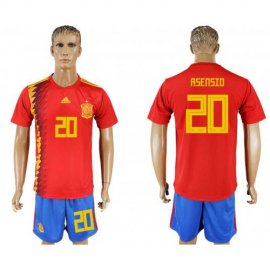 Spain #20 ASENSIO Home 2018 FIFA World Cup Soccer Jersey