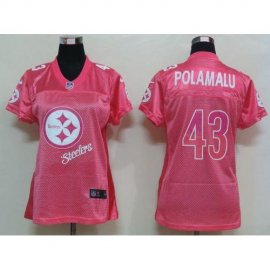 Nike Pittsburgh Steelers #43 Troy Polamalu Pink Womens Fem Fan NFL Game Jersey