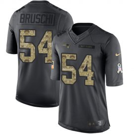 Nike New England Patriots #54 Tedy Bruschi Black Mens Stitched NFL Limited 2016 Salute To Service Jersey