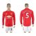 Manchester United #5 Marcos Rojo Red Home Long Sleeves Soccer Club Jersey