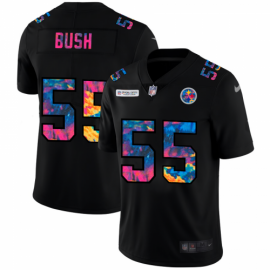 Pittsburgh Steelers #55 Devin Bush Mens Nike Multi-Color Black 2020 NFL Crucial Catch Vapor Untouchable Limited Jersey