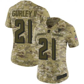 Nike Atlanta Falcons #21 Todd Gurley II Camo Womens Stitched NFL Limited 2018 Salute To Service Jersey