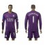 Leicester City #1 Schmeichel Purple Long Sleeves Goalkeeper Soccer Club Jersey