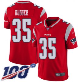 Nike New England Patriots #35 Kyle Dugger Red Youth Stitched NFL Limited Inverted Legend 100th Season Jersey