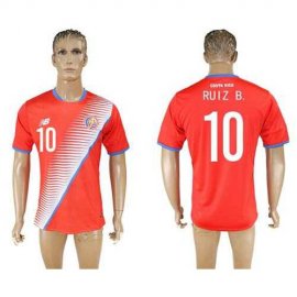 Costa Rica #10 Ruiz B. Home Soccer Country Jersey