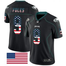 Nike Philadelphia Eagles #9 Nick Foles Black Mens Stitched NFL Limited Rush USA Flag Jersey