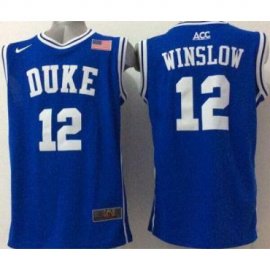 Duke Blue Devils #12 Justise Winslow Blue Basketball Stitched NCAA Jersey