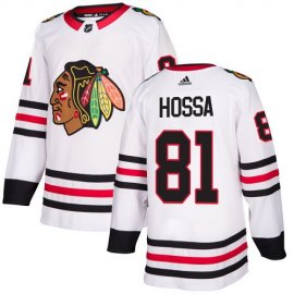 Adidas Chicago Blackhawks #81 Marian Hossa White Road Authentic Stitched NHL Jersey