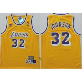 Youth Los Angeles Lakers #32 Magic Johnson Yellow Throwback Stitched NBA Jersey