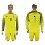 England #1 HART Yellow Goalkeeper 2018 FIFA World Cup Long Sleeve Soccer Jersey