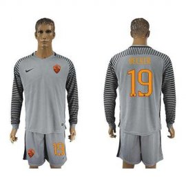 Roma #19 Becker Grey Goalkeeper Long Sleeves Soccer Club Jersey