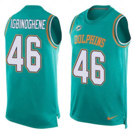 Nike Miami Dolphins #46 Noah Igbinoghene Aqua Green Team Color Mens Stitched NFL Limited Tank Top Jersey