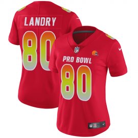 Nike Cleveland Browns #80 Jarvis Landry Red Womens Stitched NFL Limited AFC 2019 Pro Bowl Jersey