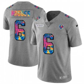 Pittsburgh Steelers #6 Devlin Hodges Mens Nike Multi-Color 2020 NFL Crucial Catch NFL Jersey Greyheather