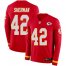 Nike Kansas City Chiefs #42 Anthony Sherman Red Team Color Mens Stitched NFL Limited Therma Long Sleeve Jersey