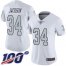 Nike Las Vegas Raiders #34 Bo Jackson White Womens Stitched NFL Limited Rush 100th Season Jersey