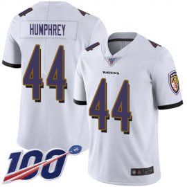 Nike Baltimore Ravens #44 Marlon Humphrey White Mens Stitched NFL 100th Season Vapor Limited Jersey