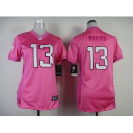 Nike Miami Dolphins #13 Dan Marino Pink Womens Be Luvd Stitched NFL New Elite Jersey