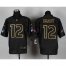 Nike New England Patriots #12 Tom Brady Black Gold No. Fashion Mens Stitched NFL Elite Jersey