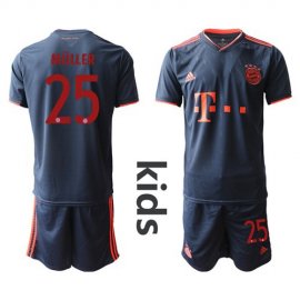 Bayern Munchen #25 Muller Third Kid Soccer Club Jersey