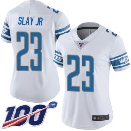 Nike Detroit Lions #23 Darius Slay Jr White Womens Stitched NFL 100th Season Vapor Limited Jersey
