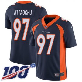 Nike Denver Broncos #97 Jeremiah Attaochu Navy Blue Alternate Mens Stitched NFL 100th Season Vapor Untouchable Limited Jersey