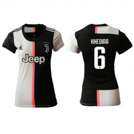 Womens Juventus #6 Khedira Home Soccer Club Jersey