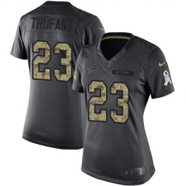 Nike Detroit Lions #23 Desmond Trufant Black Womens Stitched NFL Limited 2016 Salute to Service Jersey