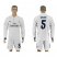 Real Madrid #5 Varane White Home Long Sleeves Soccer Club Jersey