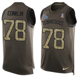Nike Tennessee Titans #78 Jack Conklin Green Mens Stitched NFL Limited Salute To Service Tank Top Jersey