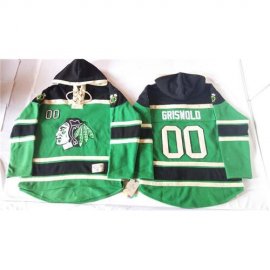 Chicago Blackhawks #00 Clark Griswold Green St. Patricks Day McNary Lace Hoodie Stitched NHL Jersey