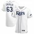 Tampa Bay Rays #63 Diego Castillo Mens Nike White Home 2020 World Series Bound Authentic Player MLB Jersey