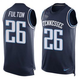 Nike Tennessee Titans #26 Kristian Fulton Navy Blue Team Color Mens Stitched NFL Limited Tank Top Jersey