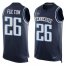 Nike Tennessee Titans #26 Kristian Fulton Navy Blue Team Color Mens Stitched NFL Limited Tank Top Jersey