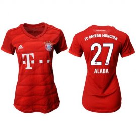 Womens Bayern Munchen #27 Alaba Home Soccer Club Jersey