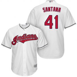 Cleveland Indians #41 Carlos Santana White Home Stitched Youth MLB Jersey