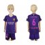 Barcelona #6 Aleix Vidal Away Kid Soccer Club Jersey