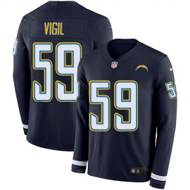 Nike Los Angeles Chargers #59 Nick Vigil Navy Blue Team Color Youth Stitched NFL Limited Therma Long Sleeve Jersey