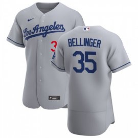 Los Angeles Dodgers #35 Cody Bellinger Mens Nike Gray Road 2020 Authentic Team MLB Jersey
