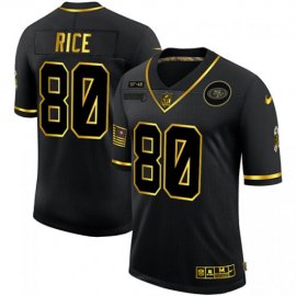 San Francisco 49ers #80 Jerry Rice Mens Nike 2020 Salute To Service Golden Limited NFL Jersey Black