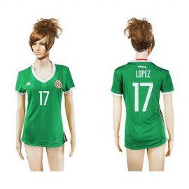 Womens Mexico #17 Lopez Home Soccer Country Jersey