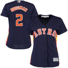 Houston Astros #2 Alex Bregman Navy Blue Alternate Womens Stitched MLB Jersey