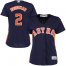 Houston Astros #2 Alex Bregman Navy Blue Alternate Womens Stitched MLB Jersey