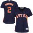 Houston Astros #2 Alex Bregman Navy Blue Alternate Womens Stitched MLB Jersey