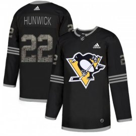 Adidas Pittsburgh Penguins #22 Matt Hunwick Black Authentic Classic Stitched NHL Jersey