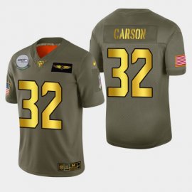 Seattle Seahawks #32 Chris Carson Mens Nike Olive Gold 2019 Salute to Service Limited NFL 100 Jersey