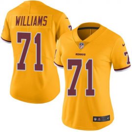 Nike Washington Football Team #71 Trent Williams Gold Womens Stitched NFL Limited Rush Jersey