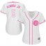 Chicago Cubs #5 Albert Almora Jr. White/Pink Fashion Womens Stitched MLB Jersey