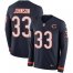 Nike Chicago Bears #33 Jaylon Johnson Navy Blue Team Color Mens Stitched NFL Limited Therma Long Sleeve Jersey