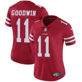 Nike San Francisco 49ers #11 Marquise Goodwin Red Team Color Womens Stitched NFL Vapor Untouchable Limited Jersey